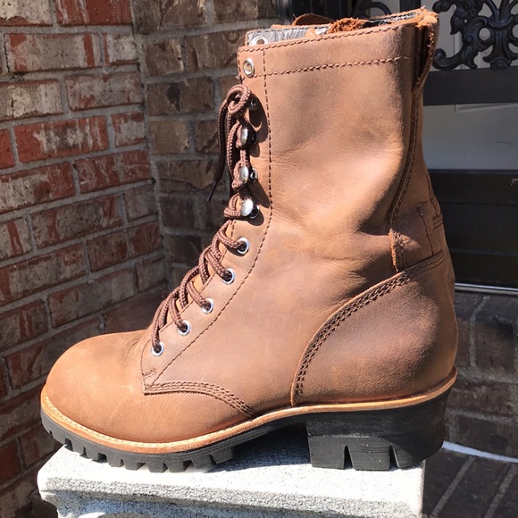 New JEFFREY CAMPBELL Brown Leather Combat Style Lace Up Boots - Picture 2 of 9